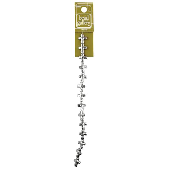 Bead Gallery® Silver Plated Wavy Metal Cross Beads, 13mm